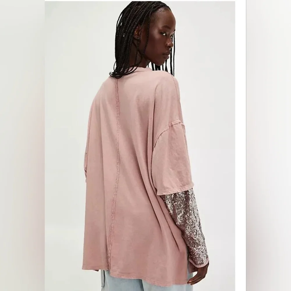 Free People Sequin Twofer long sleeve NWOT - Picture 6 of 10